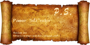 Pamer Sándor névjegykártya