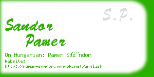 sandor pamer business card